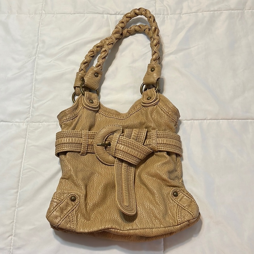 Vintage Y2K Red by Marc Ecko Tan Shoulder Bag Handbag Purse Faux Leather - Picture 2 of 9